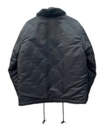 ヒューストン HOUSTON NYLON N-1 DECK JACKET ナイロン デッキ ジャケット 襟ボア ジップアップ アウター 黒 51459 ジャケット プリント ブラック Lサイズ 104MT-1433