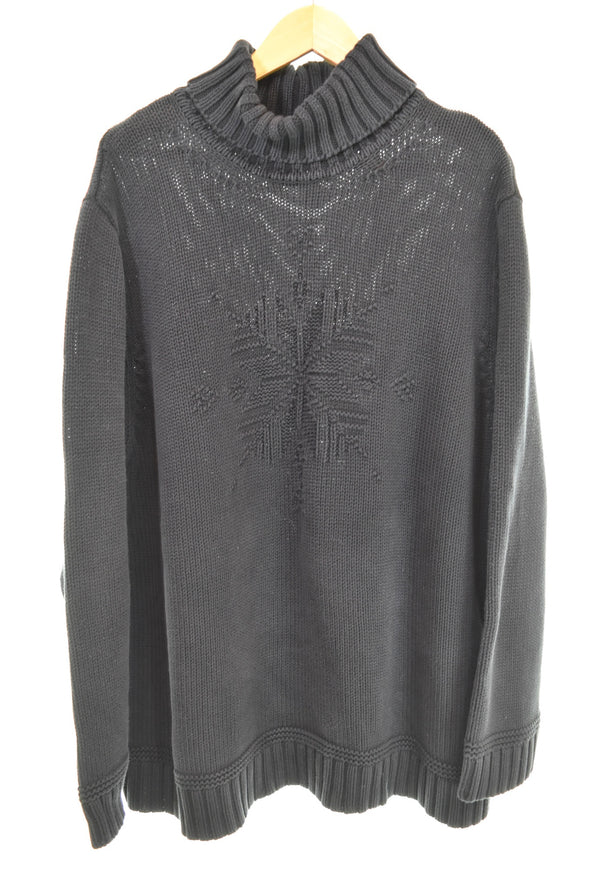 ラルフローレン RalphLauren 雪柄 タートルネック ニット セーター 3X セーター ブラック 103MT-3347