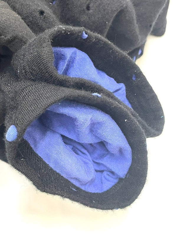 コムデギャルソン COMME des GARCONS HOMME 02AW ドットレイヤード スウェット ニット HG-T035 セーター ブラック 601MT-36