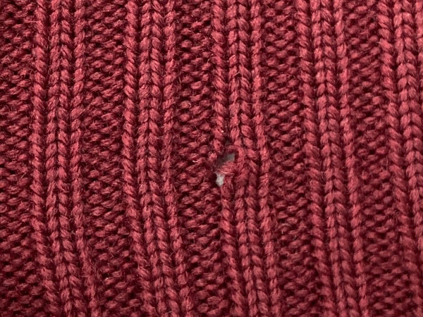 ヴィンテージ vintage 40s 40年代 DKM Wool Sweater ニット ロングリブ Vネック えんじ バーガンディ セーター 無地 ワインレッド 104MT-1873