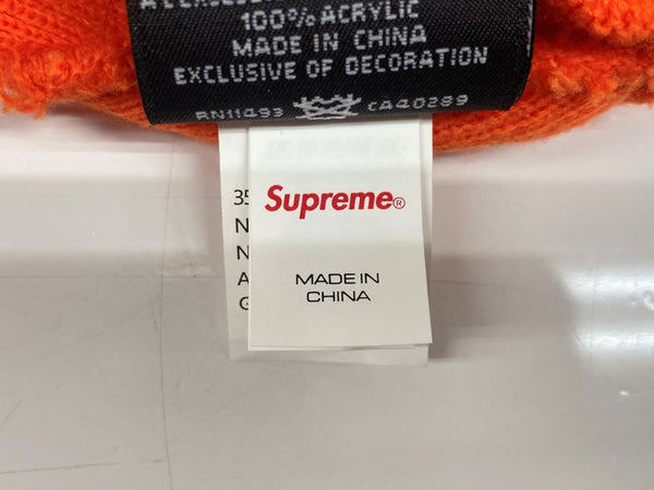 シュプリーム SUPREME S LOGO BEANIE ロゴ ビーニー New Era ボックスロゴ ニット帽 帽子 帽子 メンズ帽子 ニット帽 ロゴ オレンジ フリーサイズ 104H-47