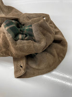 ラルフローレン RalphLauren 80s 90s POLO COUNTRY スウェード レザー カバーオール アウター 裏地ネル 茶色 ジャケット 無地 ブラウン Lサイズ 104MT-2285