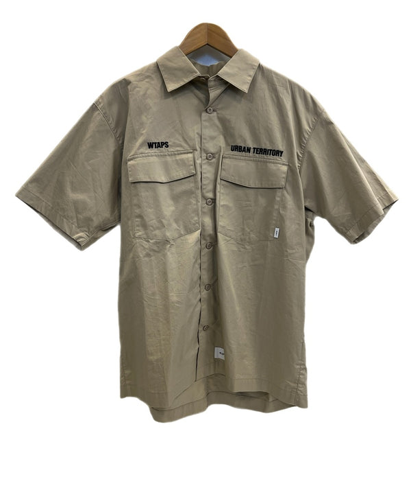 ダブルタップス WTAPS WTAPS BUDS/SS/COTTON.TWILL 半袖 ワークシャツ ロゴ刺繍  221BRDT-SHM06 サイズ 03 半袖シャツ ロゴ ベージュ 101MT-4467