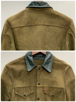 【曜日割引対象外】 ウエアハウス WAREHOUSE Suede Jacket レザー  ジャケット カーキ 38サイズ 201MT-3306 VB