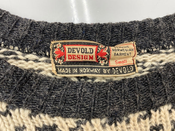 ヴィンテージ vintage 60s 60年代 DEVOLD DESIGN Birdseye Sweater バーズアイ ニット ノルウェー セーター 総柄 ベージュ Sサイズ 104MT-1900