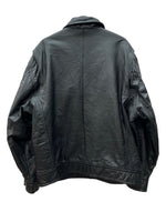 US US古着 LEATHER JACKET レザー ジャケット NOTHING ELSE IS A PEPSI ジップアップ ペプシ 企業 アウター 黒 ジャケット 無地 ブラック XLサイズ 104MT-2226