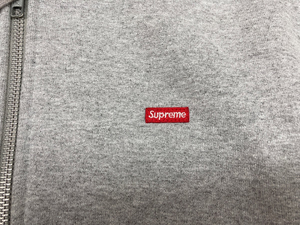 シュプリーム SUPREME 16AW スモール ボックス ロゴ SMALL BOX LOGO パーカー フーディ ジップアップ ZIP UP カナダ製 GRAY 灰色 パーカ ワンポイント グレー Mサイズ 104MT-1944