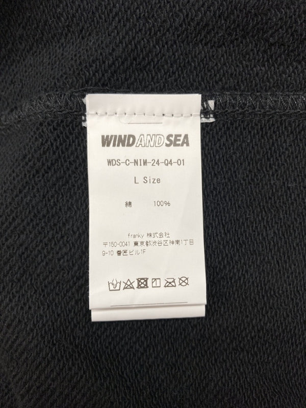 ウィンダンシー WIND AND SEA × NIIMI HIROKI にいみ ひろき Zip Up Sweatshirt ジップ アップ スウェットシャツ パーカー フルジップ 黒 WDS-C-NIM-24-Q4-01 パーカ ロゴ ブラック Lサイズ 104MT-578