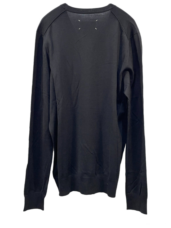 メゾン マルジェラ Maison Margiela Vネック ウール セーター S50HA0644 XL セーター ブラック LLサイズ 601MT-18