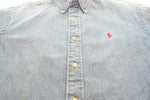 ラルフローレン RalphLauren 80s 90s POLO COUNTRY ポロ カントリービンテージ デニム 長袖 シャツ 長袖シャツ ブルー Sサイズ 103MT-3226