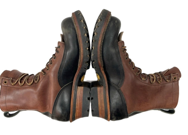 ホワイツブーツ WHITE'S BOOTS SMOKE JUMPER スモーク ジャンパー 2トーン ワーク Vibramソール レースアップ 革靴 茶 黒 メンズ靴 ブーツ ウエスタン ブラウン サイズ 8 1/2E 104S-769