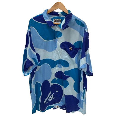 ア ベイシング エイプ A BATHING APE Camo Open Collar Shirt