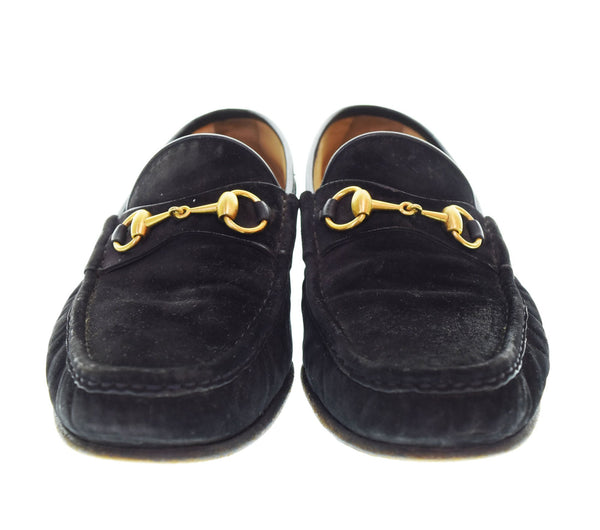 グッチ GUCCI SPORT SUEDE NERO スウェード ネロ ホースビット ローファー  110 0009 メンズ靴 ローファー ブラック 43 1/2 103S-1134
