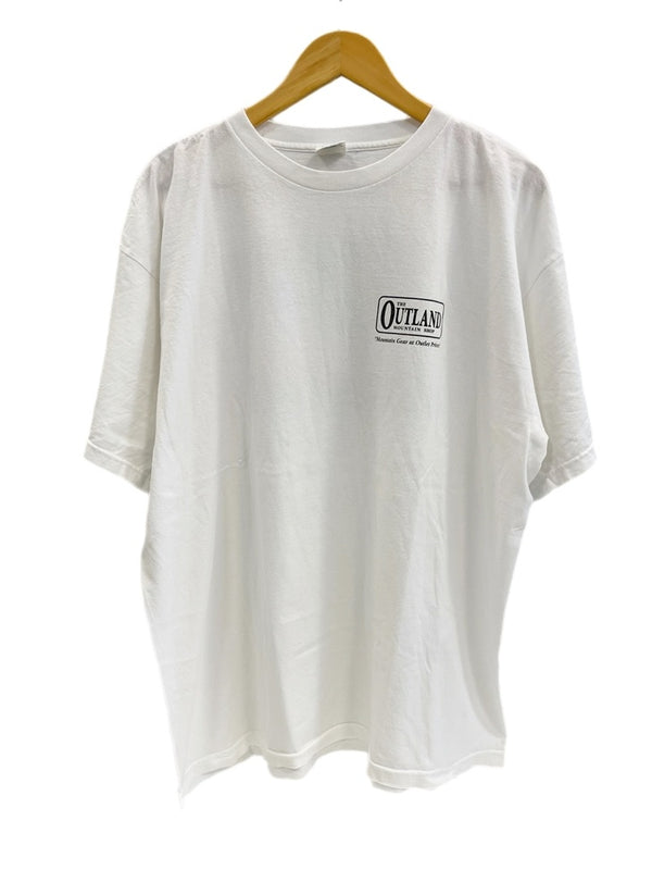 パタゴニア PATAGONIA 90s Vintage ヴィンテージ USA製 Benetical T's THE OUTLAND MOUNTAIN SHOP 販促Tee プリントTシャツ XL Tシャツ ホワイト LLサイズ 101MT-4710
