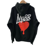 モブ MOBB HEART DRIP HOODIE パーカ ブラック Lサイズ 201MT-4089