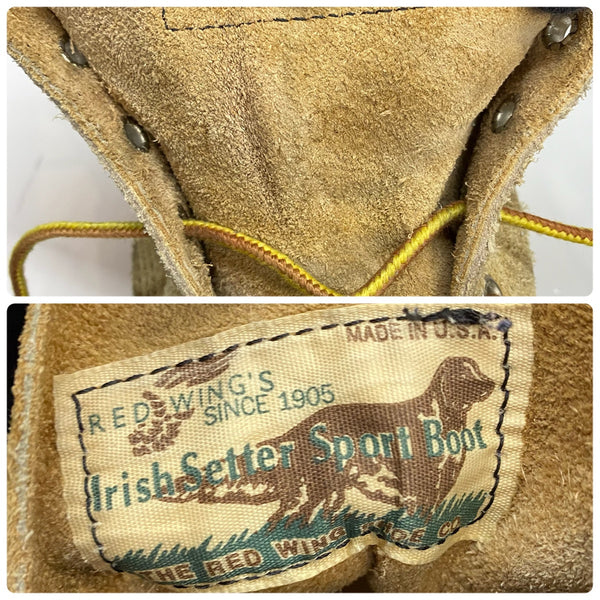 【曜日割引対象外】 レッドウィング RED WING 90's 四角犬タグ アイリッシュセッター スエード US7 メンズ靴 ブーツ ワーク ベージュ 25cmサイズ 201-shoes1561 VB