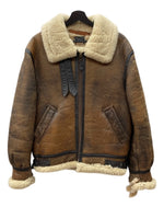アビレックス AVIREX B-3 MOUTON FLIGHT JACKET ムートン フライト ジャケット ボア ジップアップ 軍物 アウター 茶 33H5595 サイズ 36 ジャケット 無地 ブラウン 104MT-1713