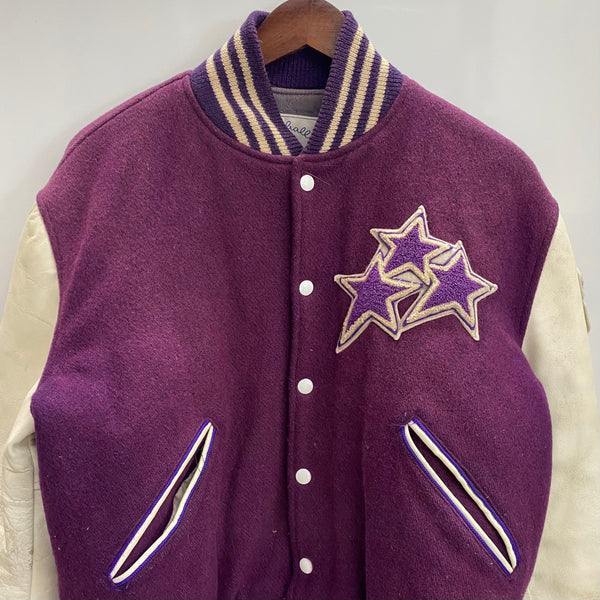 【曜日割引対象外】 ヴィンテージ vintage 80's CATCH BALL スタジアムジャケット スタジャン USA製 ジャケット パープル 42サイズ 201MT-4604 VB