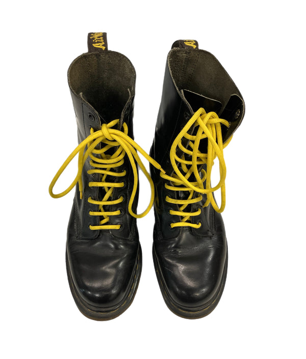 ドクターマーチン Dr.Martens イングランド製 10ホールブーツ イエローステッチ MADE IN ENGLAND  メンズ靴 ブーツ ワーク ブラック UK7 25.5cm 101sh-2033