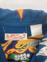 サンサーフ SUN SURF HAWAIIAN SHIRT ハワイアン シャツ アロハシャツ オープンカラー 開襟 半袖 青 半袖シャツ 花・植物 ブルー 104MT-1745
