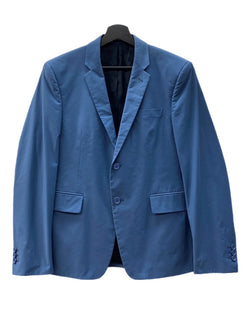 プラダ PRADA TAILORED JACKET テーラード ジャケット シングル スーツ 青 サイズ 48R ジャケット 無地 ブルー 104MT-1642