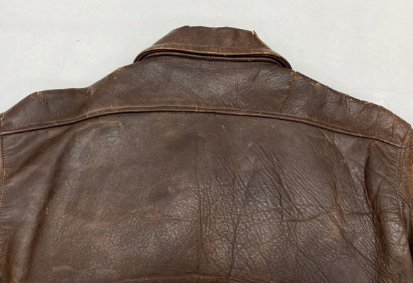 ヴィンテージ vintage 30's 40's Leather Sports Jacket スポーツジャケット ホースハイド 馬革 コの字 TALON サイドアジャスター 茶 サイズ不明 ジャケット 無地 ブラウン 104MT-1024