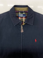 ラルフローレン RalphLauren 90s 90年代 スウィングトップ アウター ブルゾン 裏地ネル チェック 刺繍 ポニー 紺 ジャケット ロゴ ネイビー Mサイズ 104MT-2284