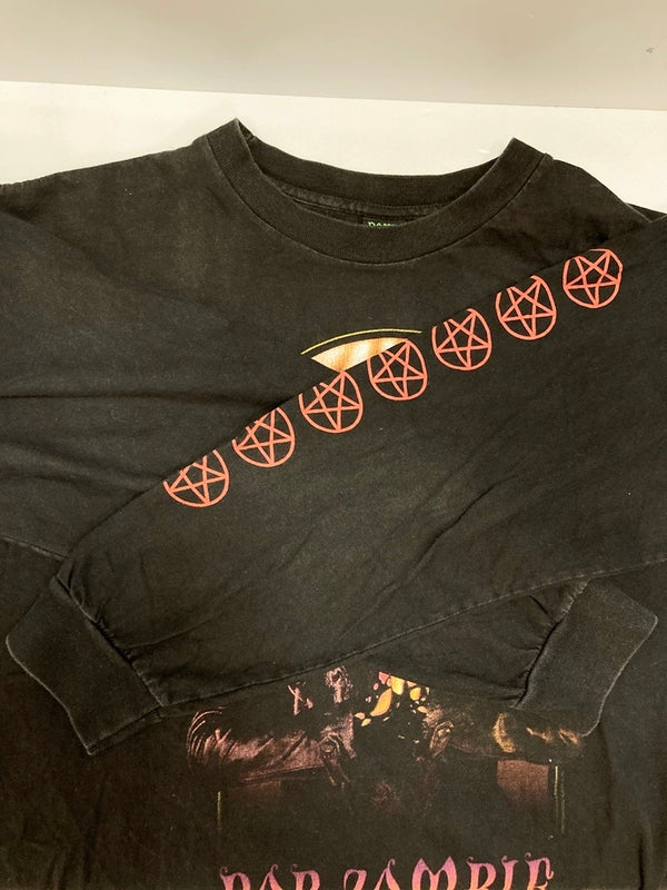 バンドTシャツ BAND-T 90s ヴィンテージ Vintage ROB ZOMBIE ロブゾンビ US古着 ロンT ブラック Lサイズ 101MT-2742