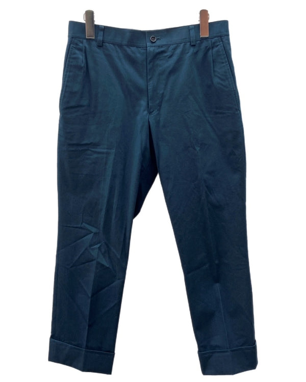 トムブラウン THOM BROWNE NEW YORK TWILL CHINO TROUSERS ツイル チノ トラウザー トリコロール ジップフライ ズボン パンツ 紺 無地 MTU187A-00087 チノパン ネイビー Lサイズ 104MB-138