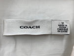 コーチ COACH リンクル ボタン ダウン ドレス WRINKLE BUTTON DOWN DRESS 半袖 シャツ SHIRT ウエストマーク WHITE 白 CG064 ワンピース ホワイト Mサイズ 104LT-166