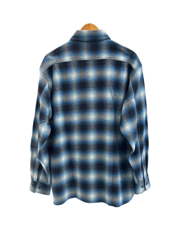 ラディアル RADIALL CHEV - REGULAR COLLARED SHIRT L/S シャドーチェックネルシャツ 青×白 チェック柄 Navy Check RAD-24SS-SH003-01 長袖シャツ マルチカラー Lサイズ 101MT-5147