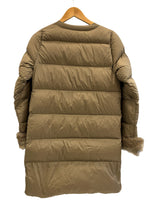 ビームス BEAMS HEART  ノーカラーダウンコート ファー ジャケット ベージュ サイズ0 101LT-220