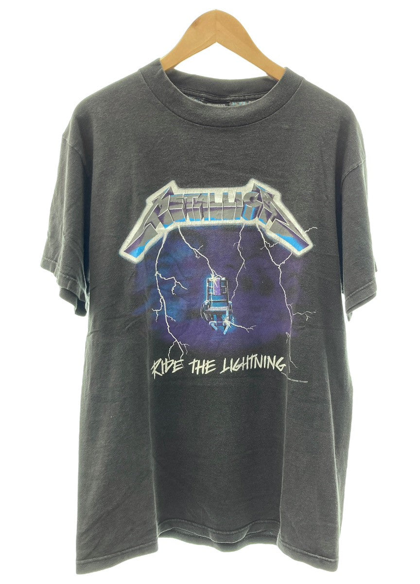 バンドTシャツ BAND-T 90's METALLICA メタリカ Ride the Lightning giant 1994 フェード  両面プリント 黒 Tシャツ プリント ブラック Lサイズ 104MT-267 | 古着通販のドンドンサガール