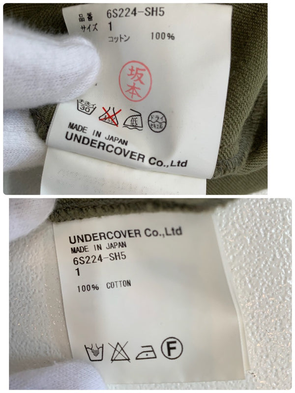 アンダーカバー UNDERCOVER T期 ワッペン グラフィック ミリタリー シャツ 6s224-sh5 ジャケット グリーン 1サイズ