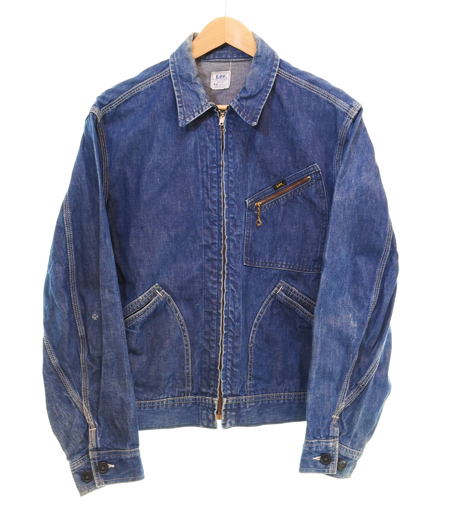 【60s】 Lee 91-b デニムジャケット 襤褸 棒TALON 91b リー Lee 60年代 91-B 91B デニム ジャケット 菱形 TALON 菱タロン