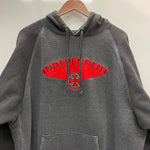 【曜日割引対象外】 インディペンデント INDEPENDENT 90's~ ラグランスウェットパーカ 2トーン パーカ ブラック XLサイズ 201MT-4673 VB