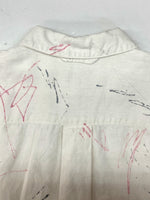 アンセルム ANCELLM DRAWING SHIRT JACKET シャツ ジャケット ボタン ハンドドローイング 白 ANC-JK02-B サイズ 1 ジャケット 総柄 ホワイト 104MT-1079