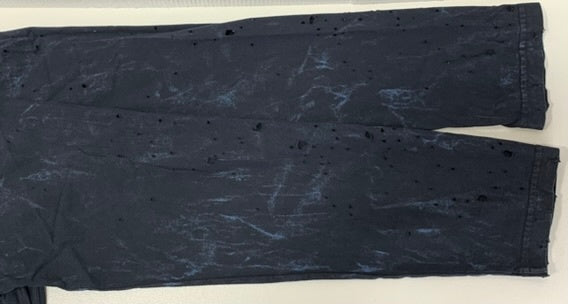 ディーゼル DIESEL ダメージ加工 ボロ T-CRANE-LS-N2 ロンT ネイビー Lサイズ 201MT-4245