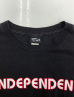 ヴィンテージ vintage 90s 00s INDEPENDENT インディペンデント PRINT S/S TEE プリント Tシャツ NHSタグ OLDSKATE スケボー 両面プリント 黒 Tシャツ ロゴ ブラック Lサイズ 104MT-1209