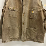 【曜日割引対象外】 カーハート Carhartt 90's Duck Chore Coat 裏地ブランケット カバーオール USA製 ジャケット ブラウン Lサイズ 201MT-3699 VB