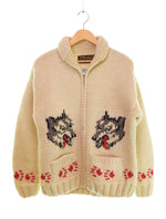 東洋エンタープライズ TOYOENTERPRISE CHESWICK カウチンセーター Made in CANADA 狼柄 ウルフ柄  Wolf Pattern アイボリー 38 ジャケット ホワイト 103MT-3109