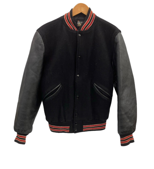 バトウィン BUTWIN 80's 80年代 黒タグ ウールメルトン スタジャン varsity jacket  袖レザー アメリカ製 MADE IN USA VINTAGE ヴィンテージ   ジャケット ブラック Sサイズ 101MT-5018
