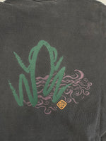 パタゴニア PATAGONIA 90s Vintage ヴィンテージ USA製 半袖カットソー カエルプリント 墨黒  XL Tシャツ ブラック LLサイズ 101MT-4698