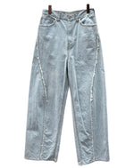 ジエダ Jieda USED LOOSE FIT JEANS ユーズド ルーズ フィット ジーンズ ジップフライ ワイド 青 ロゴ Jie-22S-PT01-A デニム ブルー サイズ 1 104MB-285