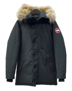 カナダグース CANADA GOOSE JASPER PARKA ジャスパー パーカ ダウン ダブルジップ ファー ワッペン アウトドア アウター 黒 3438JM ジャケット ロゴ ブラック XSサイズ 104MT-1421