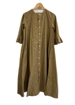 フォーティーファイブアール 45R 45RPM 日本製 袖フリル コットンワンピース ワンピース カーキ 101LT-212