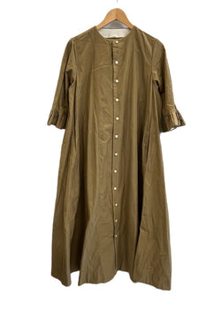 フォーティーファイブアール 45R 45RPM 日本製 袖フリル コットンワンピース ワンピース カーキ 101LT-212