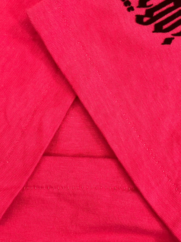 US US古着 90’s 90年代 ONEITA オールドイングリッシュ フロッキープリント MADE IN USA アメリカ製 VINTAGE ヴィンテージ シングルステッチ Tシャツ ピンク Lサイズ 101MT-4573