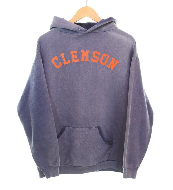ラッセル アスレチック Russell Athletic   70年代 金タグ CLEMSON COLLEGE LOGO クレムソン 大学 カレッジ ロゴ  茄子紺 ナス紺 FADE フェード 70's 70s L パーカ ネイビー 103MT-3265
