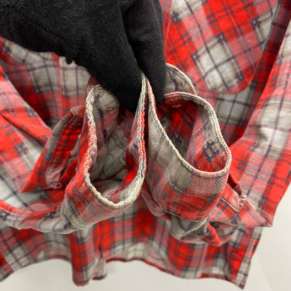 【曜日割引対象外】 ヴィンテージ vintage 60's シアーズ Sears プリントネル 長袖シャツ レッド Mサイズ 201MT-3860 VB